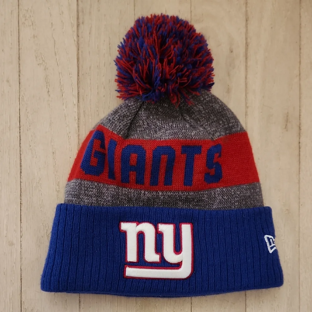 New Era NY Giants NFL Red and Blue Knit Beanie Hat Unisex Mens Womens One Size